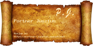 Portner Jusztus névjegykártya